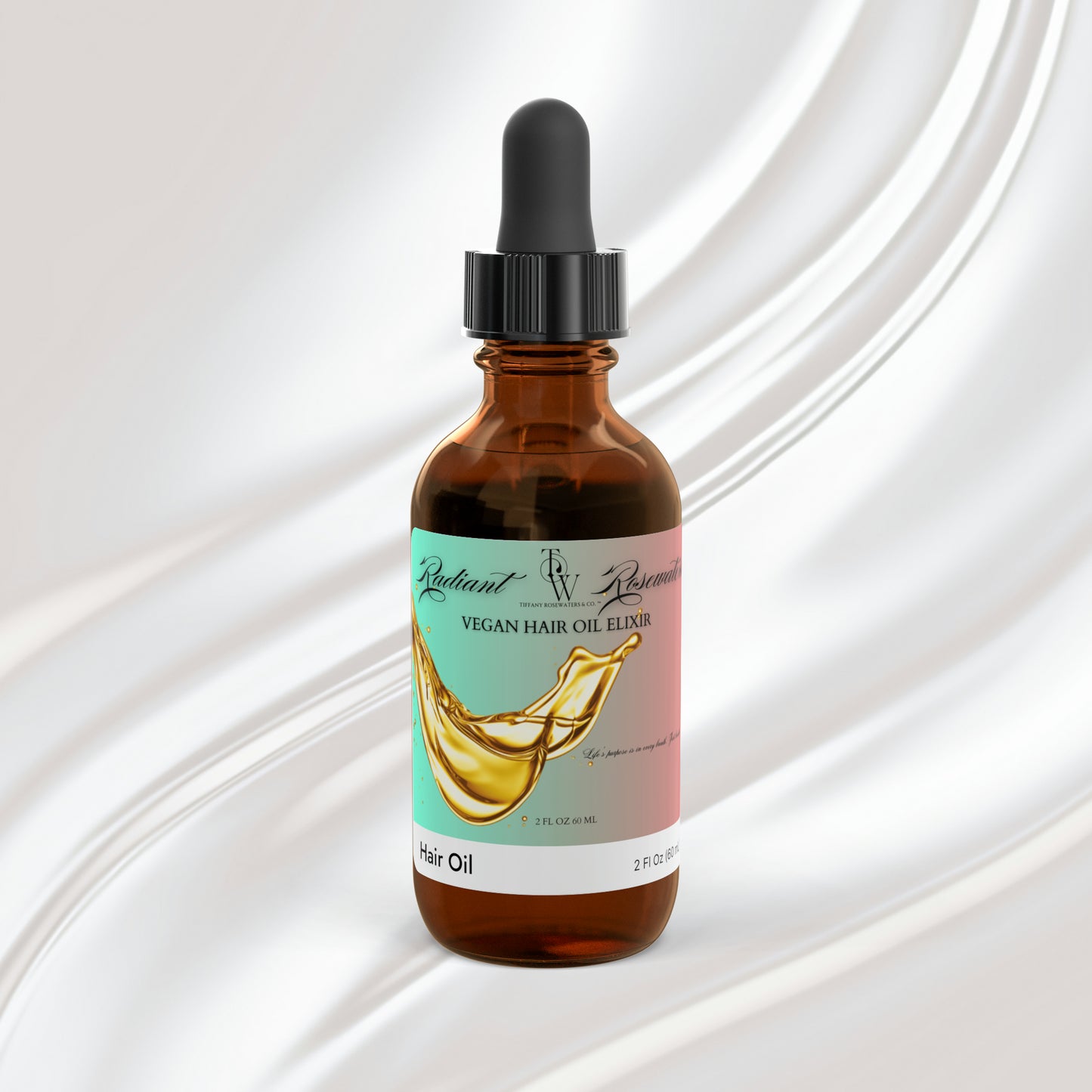 Radiant Rosewaters Vegan Hair Oil Elixir  2oz