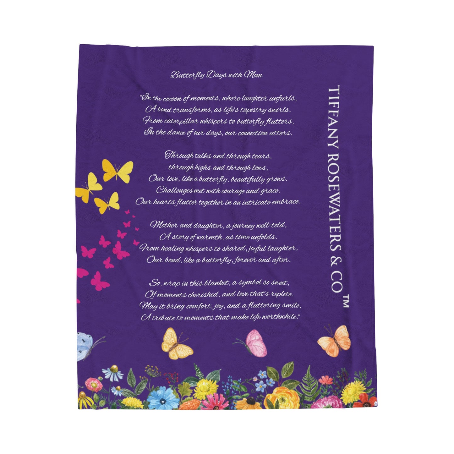 Butterfly Days with Mom - Velveteen Plush Blanket